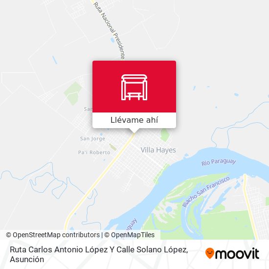 Mapa de Ruta Carlos Antonio López Y Calle Solano López