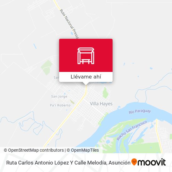 Mapa de Ruta Carlos Antonio López Y Calle Melodía