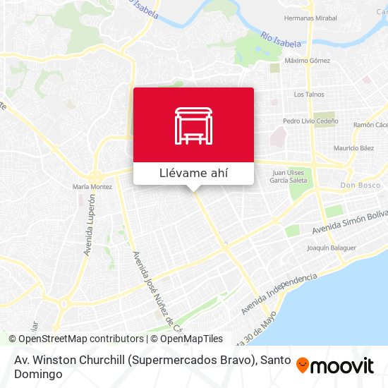 Mapa de Av. Winston Churchill (Supermercados Bravo)