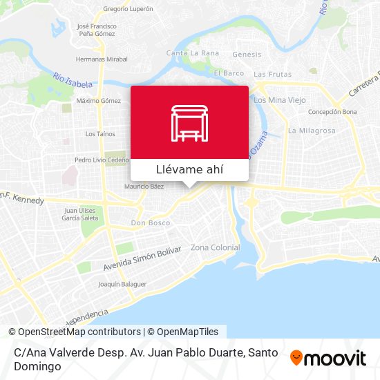 Mapa de C / Ana Valverde Desp. Av. Juan Pablo Duarte