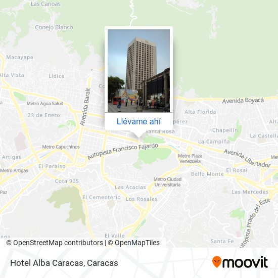 Mapa de Hotel Alba Caracas