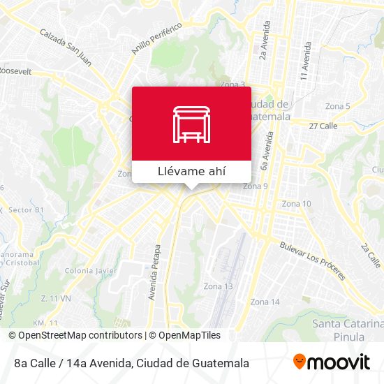 Mapa de 8a Calle / 14a Avenida