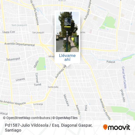 Mapa de Pd1587-Julio Vildósola / Esq. Diagonal Gaspar
