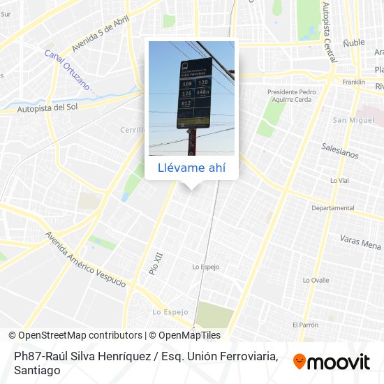 Mapa de Ph87-Raúl Silva Henríquez / Esq. Unión Ferroviaria