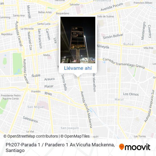 Mapa de Ph207-Parada 1 / Paradero 1 Av.Vicuña Mackenna