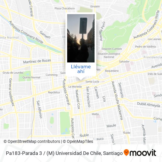 Mapa de Pa183-Parada 3 / (M) Universidad De Chile