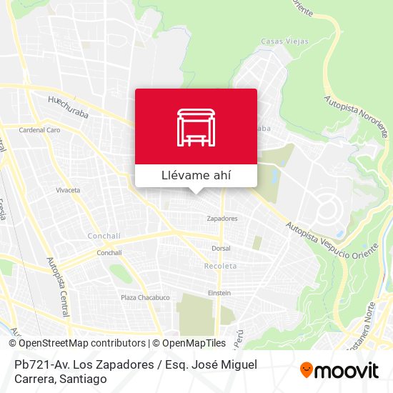 Mapa de Pb721-Av. Los Zapadores / Esq. José Miguel Carrera