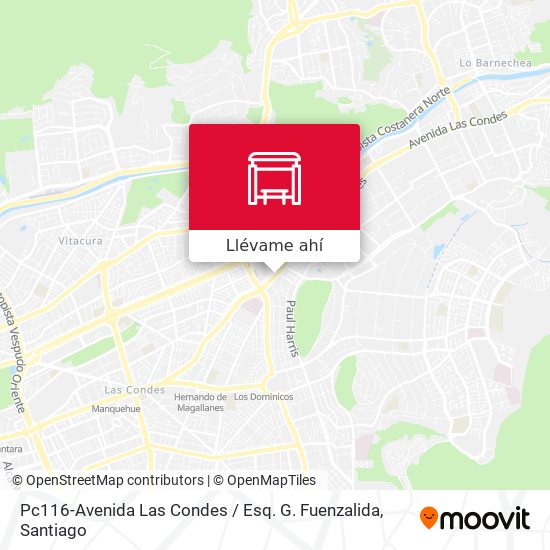 Mapa de Pc116-Avenida Las Condes / Esq. G. Fuenzalida
