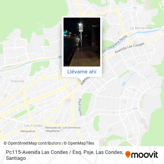 Mapa de Pc115-Avenida Las Condes / Esq. Psje. Las Condes