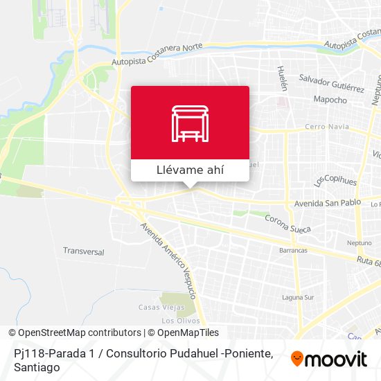 Mapa de Pj118-Parada 1 / Consultorio Pudahuel -Poniente
