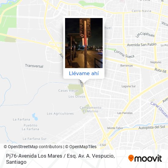 Mapa de Pj76-Avenida Los Mares / Esq. Av. A. Vespucio