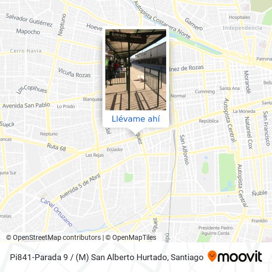 Mapa de Pi841-Parada 9 / (M) San Alberto Hurtado