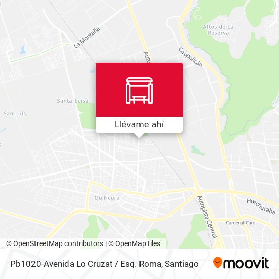 Mapa de Pb1020-Avenida Lo Cruzat / Esq. Roma