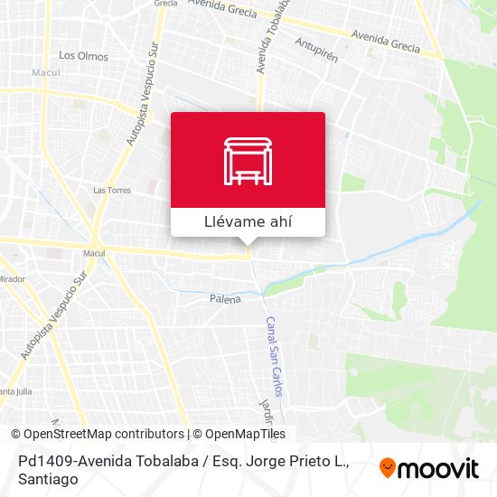 Mapa de Pd1409-Avenida Tobalaba / Esq. Jorge Prieto L.
