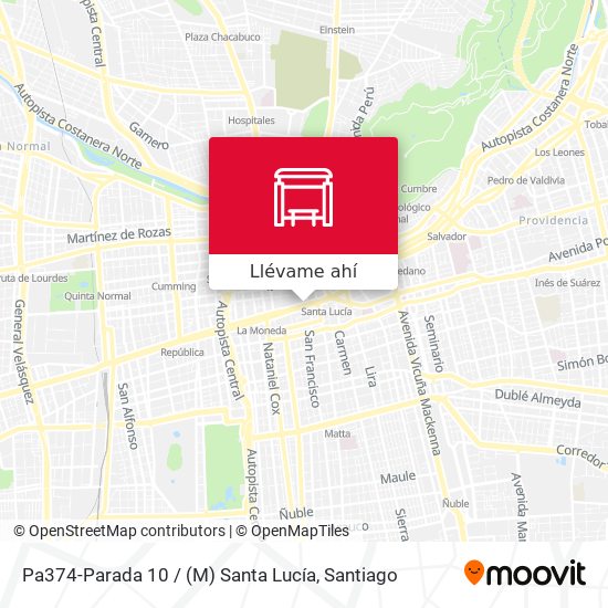 Mapa de Pa374-Parada 10 / (M) Santa Lucía