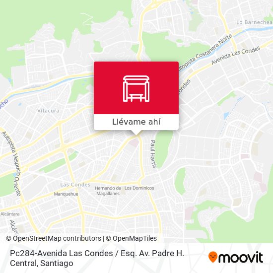 Mapa de Pc284-Avenida Las Condes / Esq. Av. Padre H. Central