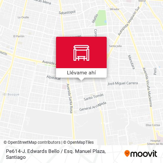 Mapa de Pe614-J. Edwards Bello / Esq. Manuel Plaza