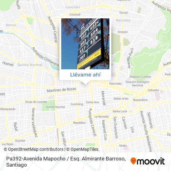 Mapa de Pa392-Avenida Mapocho / Esq. Almirante Barroso