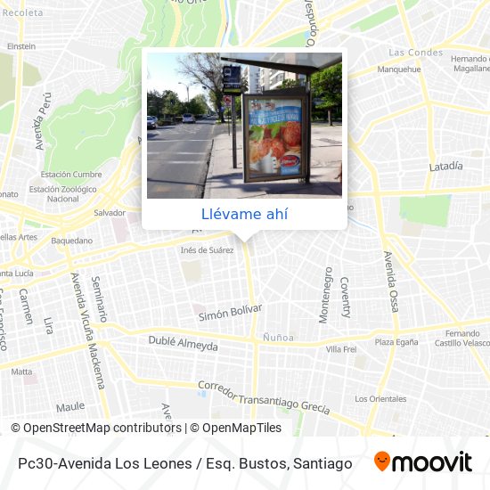 Mapa de Pc30-Avenida Los Leones / Esq. Bustos