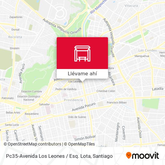 Mapa de Pc35-Avenida Los Leones / Esq. Lota