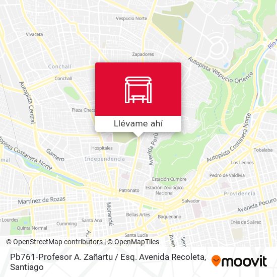 Mapa de Pb761-Profesor A. Zañartu / Esq. Avenida Recoleta