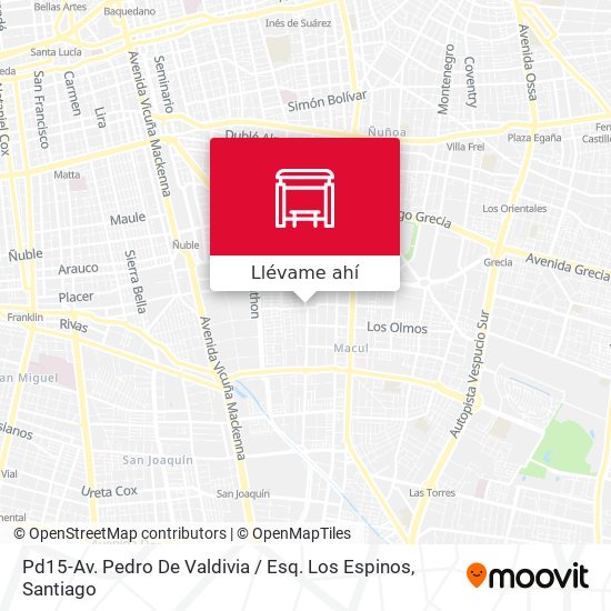 Mapa de Pd15-Av. Pedro De Valdivia / Esq. Los Espinos