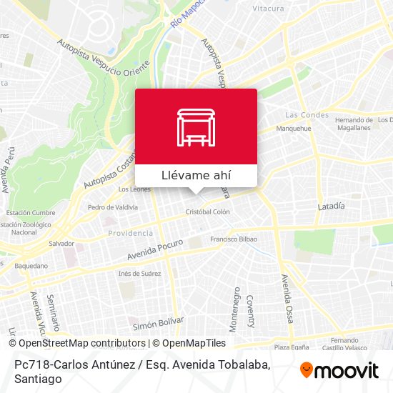 Mapa de Pc718-Carlos Antúnez / Esq. Avenida Tobalaba