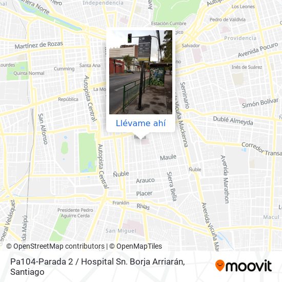Mapa de Pa104-Parada 2 / Hospital Sn. Borja Arriarán