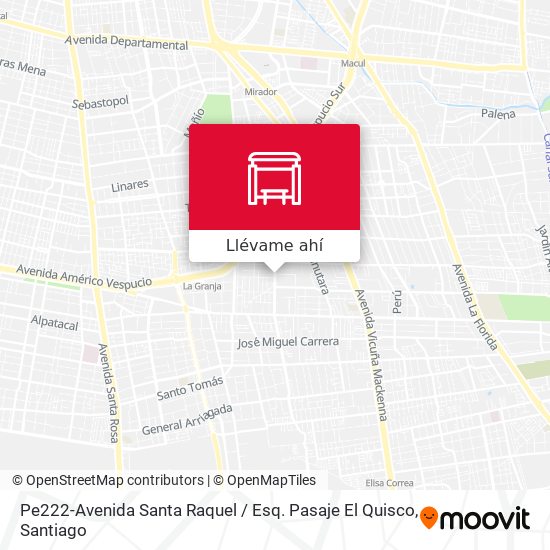 Mapa de Pe222-Avenida Santa Raquel / Esq. Pasaje El Quisco