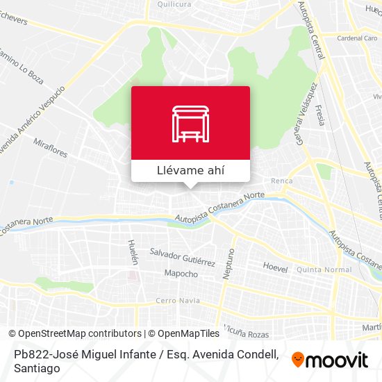 Mapa de Pb822-José Miguel Infante / Esq. Avenida Condell