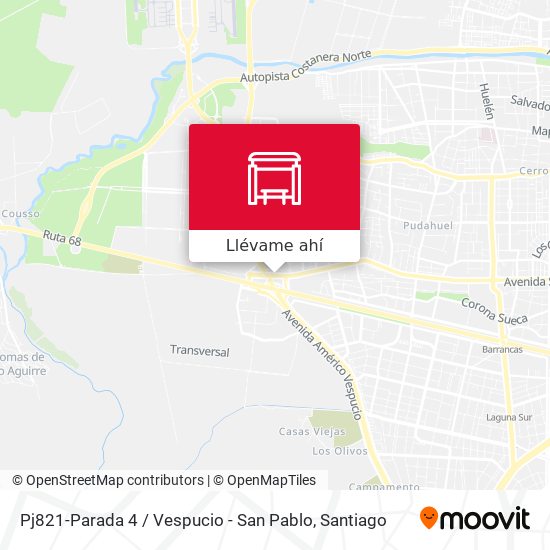 Mapa de Pj821-Parada 4 / Vespucio - San Pablo