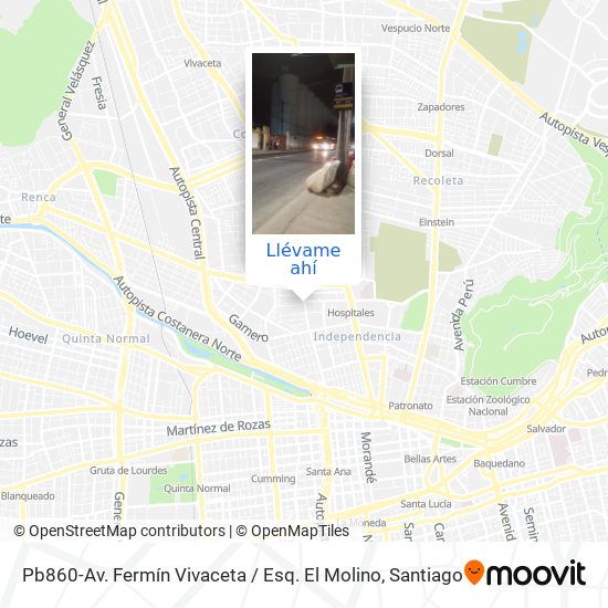 Mapa de Pb860-Av. Fermín Vivaceta / Esq. El Molino
