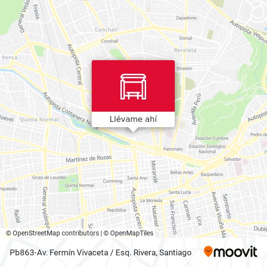 Mapa de Pb863-Av. Fermín Vivaceta / Esq. Rivera