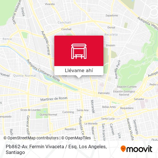 Mapa de Pb862-Av. Fermín Vivaceta / Esq. Los Angeles