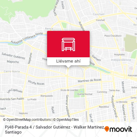 Mapa de Pj48-Parada 4 / Salvador Gutiérrez - Walker Martínez