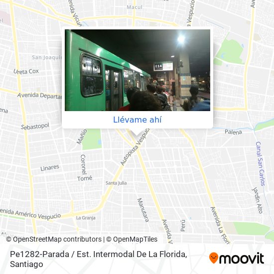 Mapa de Pe1282-Parada / Est. Intermodal De La Florida