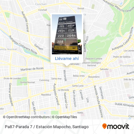 Mapa de Pa87-Parada 7 / Estación Mapocho