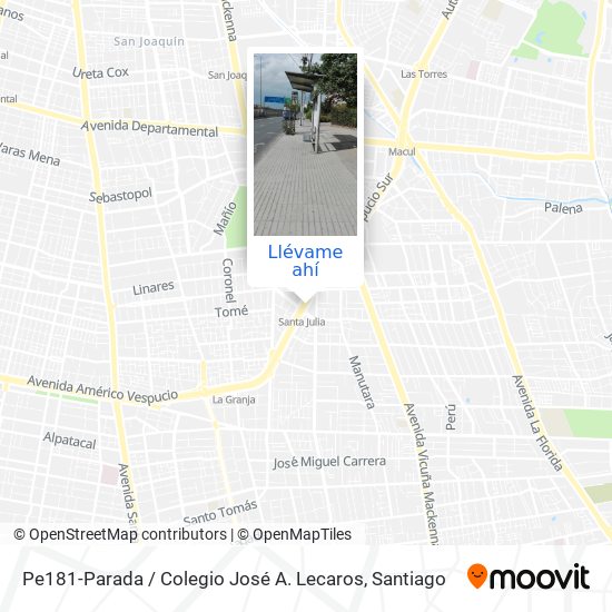 Mapa de Pe181-Parada / Colegio José A. Lecaros