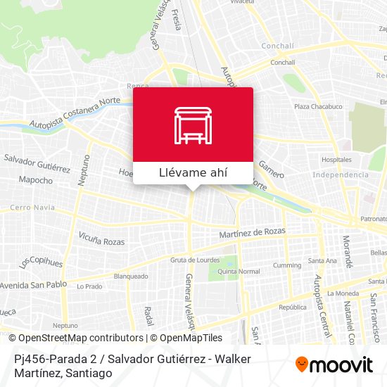 Mapa de Pj456-Parada 2 / Salvador Gutiérrez - Walker Martínez