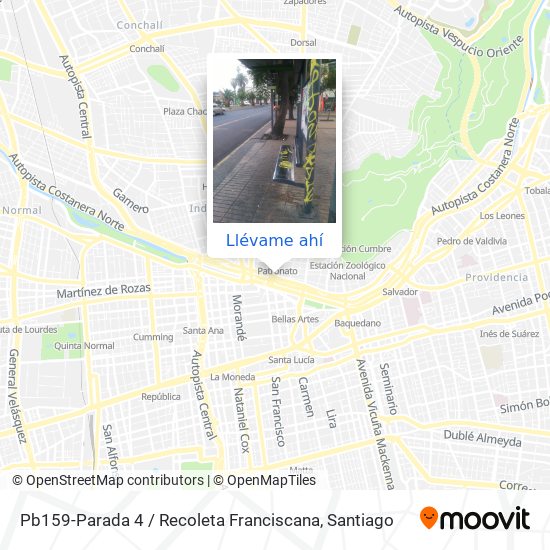 Mapa de Pb159-Parada 4 / Recoleta Franciscana