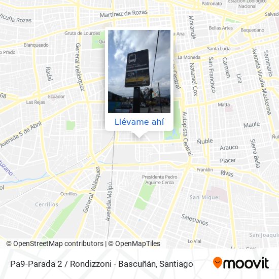 Mapa de Pa9-Parada 2 / Rondizzoni - Bascuñán