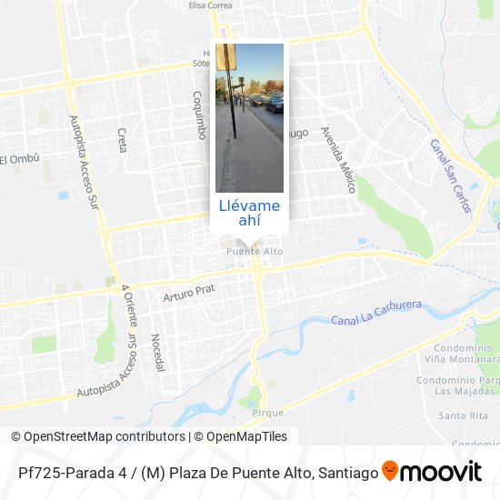Mapa de Pf725-Parada 4 / (M) Plaza De Puente Alto