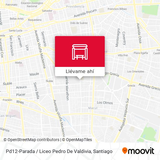 Mapa de Pd12-Parada / Liceo Pedro De Valdivia