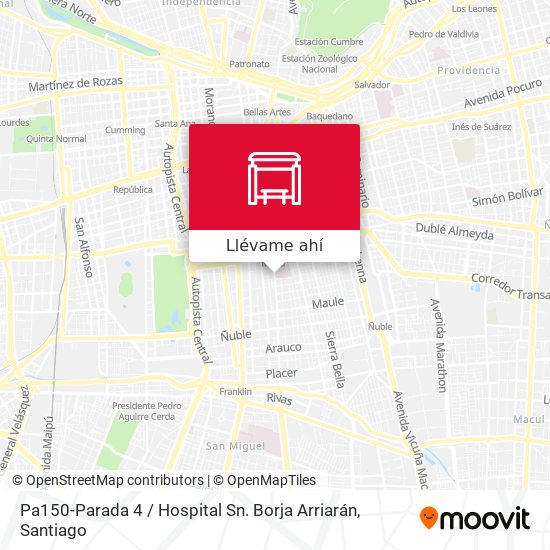 Mapa de Pa150-Parada 4 / Hospital Sn. Borja Arriarán