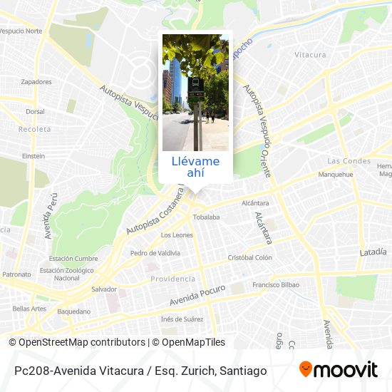 Mapa de Pc208-Avenida Vitacura / Esq. Zurich