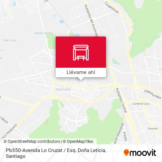 Mapa de Pb550-Avenida Lo Cruzat / Esq. Doña Leticia