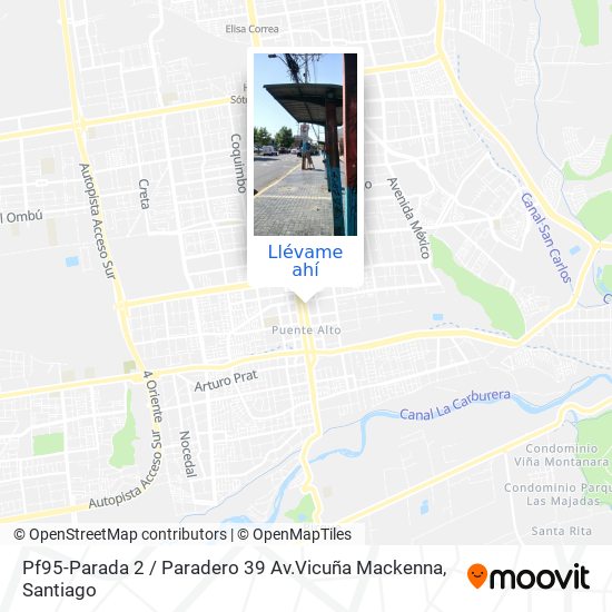 Mapa de Pf95-Parada 2 / Paradero 39 Av.Vicuña Mackenna