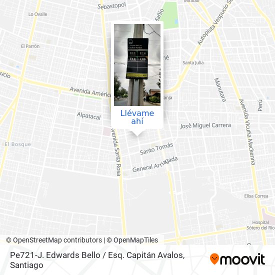 Mapa de Pe721-J. Edwards Bello / Esq. Capitán Avalos