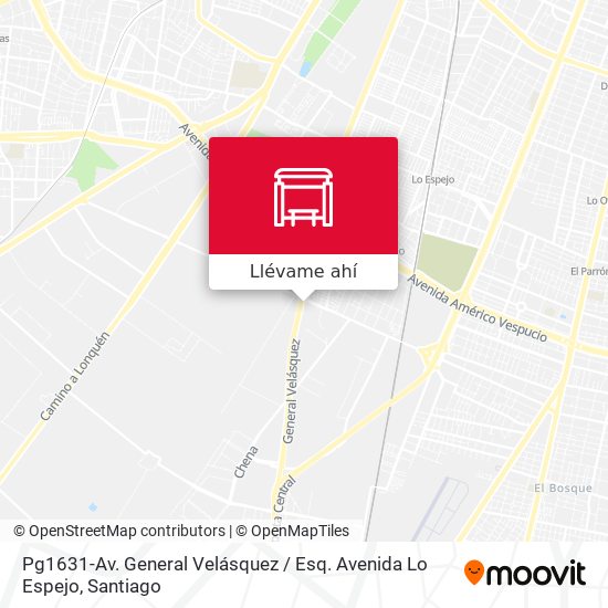 Mapa de Pg1631-Av. General Velásquez / Esq. Avenida Lo Espejo