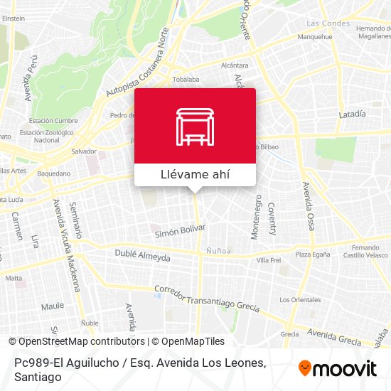Mapa de Pc989-El Aguilucho / Esq. Avenida Los Leones